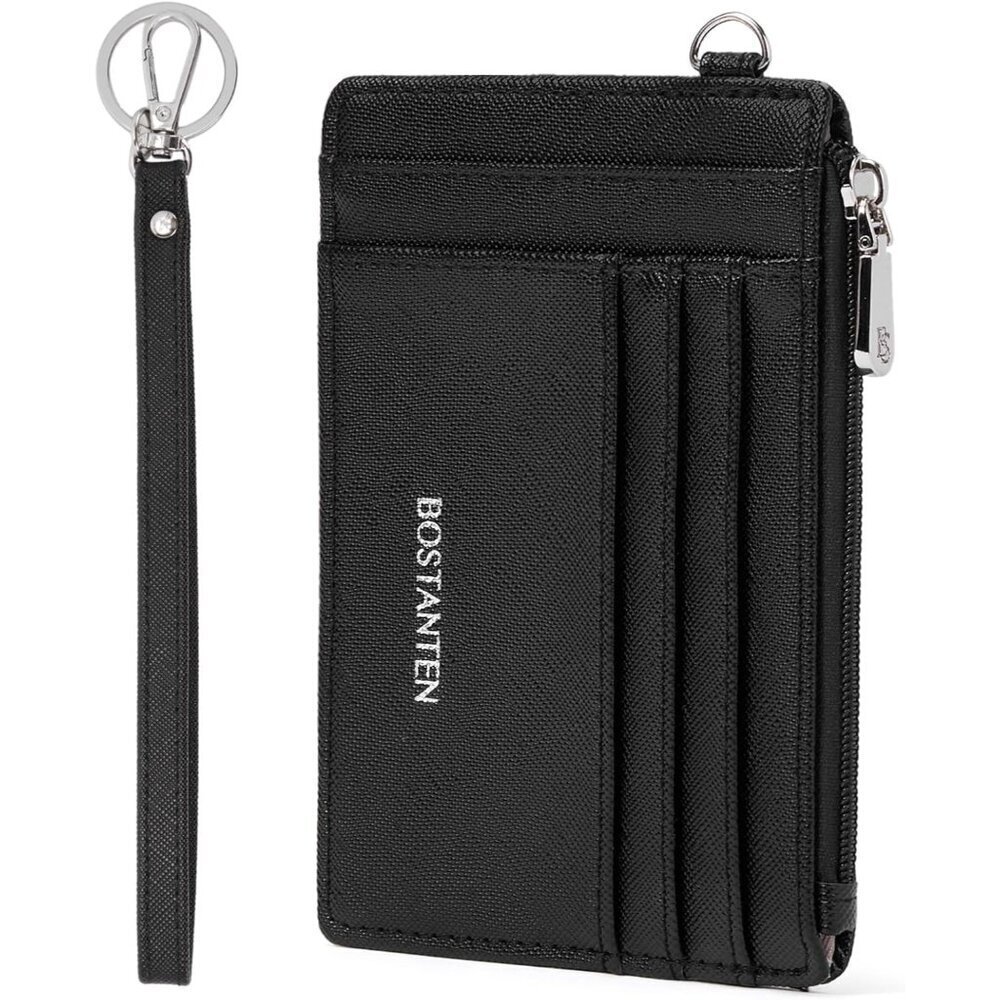 Small Wallet For Women RFID Leather Credit Card Holder Slim Wristlet Keychain Wa